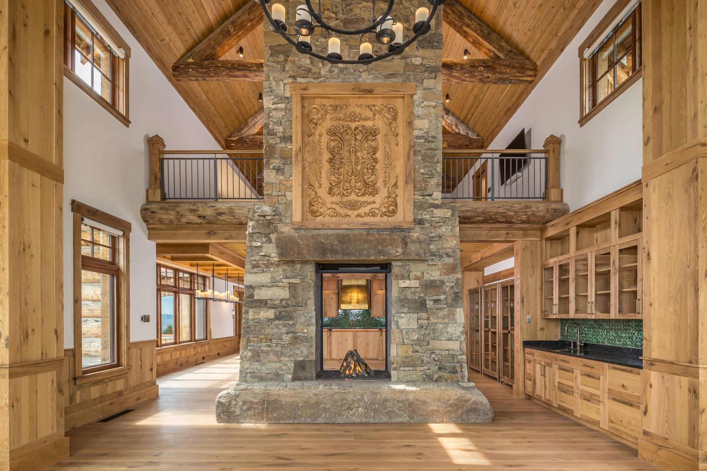 Main floor living room built-ins — Montana private residence